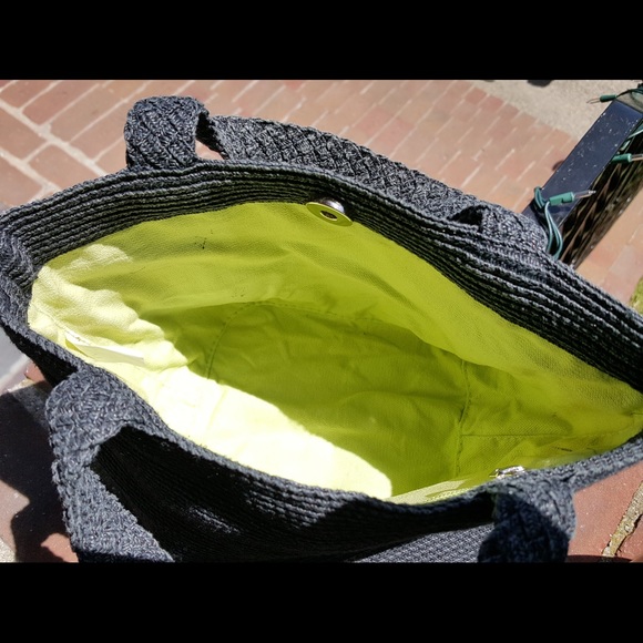 Talbots Women’s Black Paper Straw Handbag - Picture 7 of 10